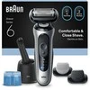 Barzdaskutė Braun 6 serijos 62-S7650cc skustuvas su folija ir kirpimo mašinėle, sidabrinis