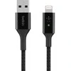 Belkin - išmanusis LED USB-A į „Lightning“ laidas, juodas