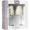 Bibs SEILINTUKAI - Kūdikių buteliukai apvalūs silikoniniai, 2 vnt. - Dramblio kaulo spalvos - 150 ml