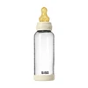 BIBS naujasis stiklinis buteliukas nuo dieglių 240 ml medium flow pilnas komplektas Ivory