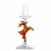 Bloomingville - Dasho Candle Holder - Brown - Glass