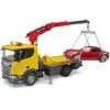Tralas su kranu ir automobiliu Scania Bruder 3552