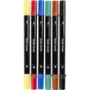 Creativ Company - Tekstiliniai žymekliai, linijos 2,3+3,6 mm, standartinės spalvos, 6 vnt. / 1 ​​pakuotė (334819)