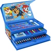 Dažymo dėklas - PAW PATROL - rinkinys 52vnt popierinėje įrankių dėžėje su rankena
