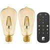 EGLO - Rinkinys 2x E27 ST64 gintaro spalvos, nuotolinio valdymo pultas - Šiltai balta - Zigbee, Bluetooth