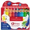 Faber-Castell - Spalvoti pieštukai su neslystančiu dangteliu, 16 vnt. rinkinys su drožtuku (110645)