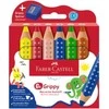 Faber-Castell - Spalvoti pieštukai su grippingu, 6 vnt. su drožtuku (110635)