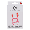 Floating Grip 0,5M LED USB-C laidas (raudonas)
