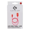 Floating Grip 0,5M LED USB-C laidas (raudonas)