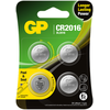GP Battery GP - ličio elementų baterijos CR2016, 3 V, su apsauginiu sandarikliu, 4 vnt. pakuotėje