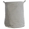 House Doctor - „Stripes“ skalbinių maišas su juostelėmis - aukštis 50 cm - juodas/baltas