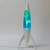Itotal Lava lempa Rocket su baltu pagrindu, mėlynu skysčiu ir baltu vašku, 44x16x16 cm