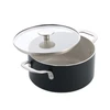 KitchenAid - Spalvotas aliuminio puodas su dangčiu - matinės juodos spalvos - 20 cm