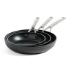 KitchenAid - Kaltinio grūdinto aliuminio keptuvių rinkinys, 3 vnt. - juodos - 20 cm, 24 cm, 28 cm