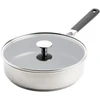 KitchenAid - KA-klasikinė nerūdijančio plieno keptuvė su dangčiu - sidabrinė - 26 cm