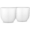 Lyngby Porcelæn - Rombo balto kiaušinio puodelis - Ø5 cm - 2 rinkinys