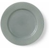 Lyngby Porcelæn – Rhombe Earth pietų lėkštė – Ø21 cm – Samanos