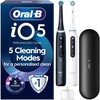 „Oral B iO5“ elektrinis dantų šepetėlis – juodas ir baltas – 2 vnt. pakuotėje