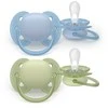 Philips Avent - Ultra soft soother, 0-6m, Žalias/Mėlyna