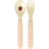 Rice - Kids Melamine Spoon and Fork - Rožinė ABC Print - Child-Friendly Size