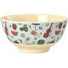 Rice - Melamine Bowl with Mėlyna ABC Print - Mėlyna - Medium - 700 ml