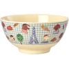 Rice - Melamine Bowl with Mėlyna Kids in Paris Print - Mėlyna - Medium - 700 ml