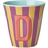Rice - Melamine Cup with the Letter D - Violetinė and Oranžinis - Medium - 250 ml