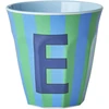 Rice - Melamine Cup with the Letter E - Mėlyna and Žalias - Medium - 250 ml