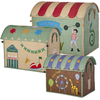 Rice - Raffia Toy Baskets with Fun Fair Theme - Mėlyna - Set of 3,