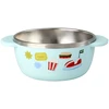Rice - Stainless Steel Baby Bowl with Fixed Cover - Mint Fun Fair Print - 300 ml