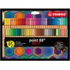 STABILO - Pen 88 fineliner ARTY, 65 spalvų kartoninė piniginė