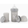 TwistShake ANTICOLIKAS ŠIRTINIMO BUTELIS 180 ml pilkas 0m