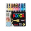 Uni Posca - PC3M - Rašiklis su plonu antgaliu - švelnios spalvos, 8 vnt