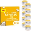 Venus Pro ComfortGlide kokoso ir Olay skustuvo peiliukai – geltoni/balti – 10 vnt.