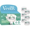 Venus Pro ComfortGlide Sensitive skustuvo peiliukai – žali/balti – 6 vnt.