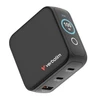 Verbatim Mini GaN Charger 100W with Ekranas, 2× USB-C PD, 1× USB-A QC 3.0, Juodas
