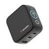 Verbatim, Mini kroviklis GaN su wyświetlaczem TFT 2 x USB-C / 1 x USB-A, juoda, 65W, Wymienne wtyczki EU, UK, USA