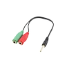 White Shark kabelis 3,5mm x2 F. 3Pin - 3,5mm M. 4Pin 0,2M
