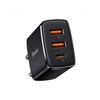 Baseus Sieninis įkroviklis 30W 2xUSB + USB-C QC3.0 PD3.0, juodas