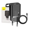 Baseus Sieninis įkroviklis Super Si 30W USB-C QC3.0 PD, juodas