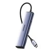UGREEN CM475 adapteris USB-C šakotuvas prie 3x USB 3.0, RJ45, USB-C PD (pilkas)