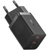 Sieninis įkroviklis Baseus GaN5 40W, 2x USB C (juodas)