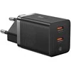 Sieninis įkroviklis Baseus GaN5 40W, 2x USB C (juodas)