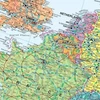 Europos politinis sieninis žemėlapis 1:3,2 mln, 135x165 cm, laminuotas