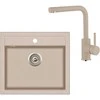 Aquasanita Rinkinys granitinė kriauklė SQQ100 + maišytuvas 5553 beige