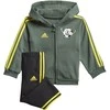 Adidas Sportinis Kostiumas Vaikams I Lil 3s Jog Fl Juodas Žalias GN7258