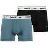 Nike Apatiniai Vyrams Eday Cotton Stretch Trunk 2Pk Juodas Turquoise KE1085 X29