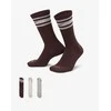 Nike Kojinės U Nk Ed Pls Csh Cwr 3P Baltas Brown Violetinė DX7665 911