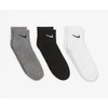 Nike Kojinės U NK Everyday Cush Ankle 3PR Juodas Baltas Pilkas