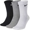 Nike Kojinės U NK Everyday Ltwt Crew 3PR Baltas Pilkas Juodas SX7676 964
